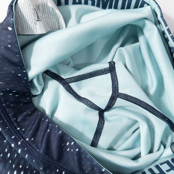 Under Armour HeatGear Cropped Leggings Womens Medium Compression Blue Athletic - Picture 10 of 15